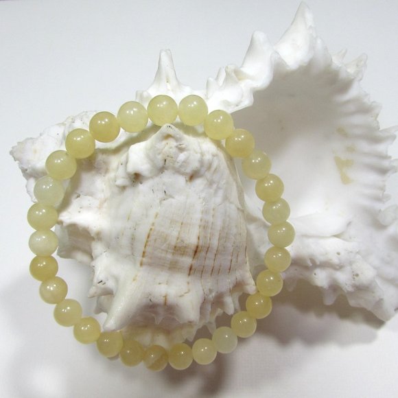 Natural Yellow Jade Gemstone Bracelet - Picture 1 of 4